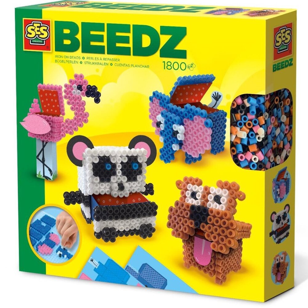 New in Box SES Iron on Beads Beedz 3D Animal Box 1800 Pcs w/Accessories Age 5+